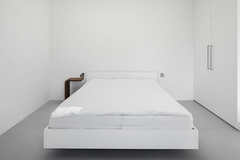 Guļamistabas dizains 9 kv.m. - Balta krāsa