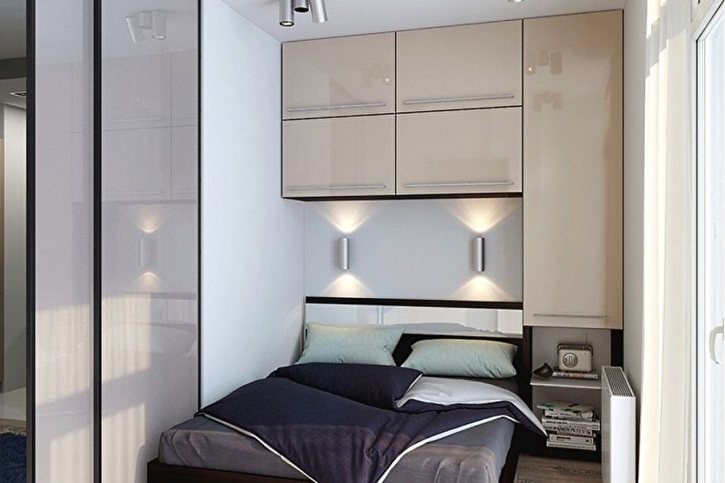 Dizajn spavaće sobe 9 m² - Fotografija