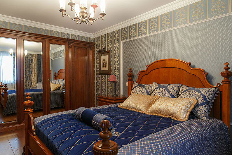 Indigo: Guļamistaba klasiskajā stilā - 1. foto