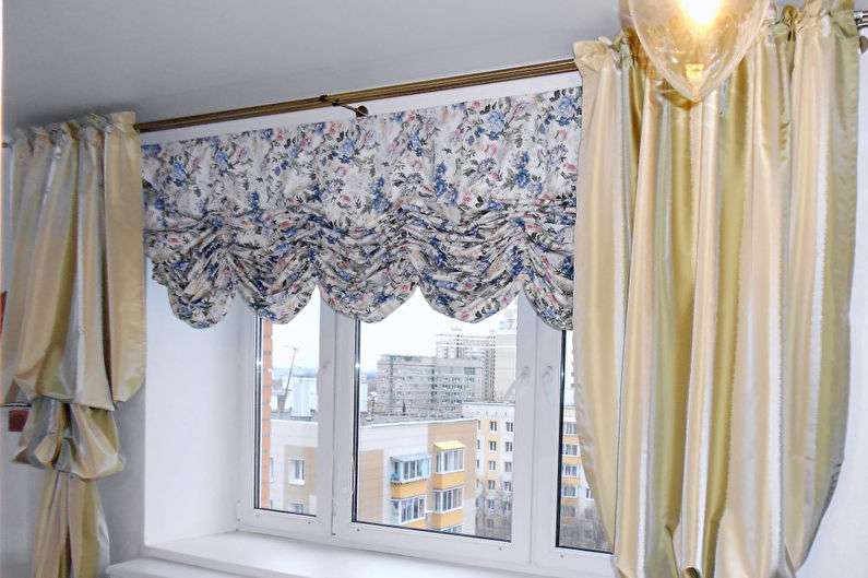 Austrian curtains for a bedroom