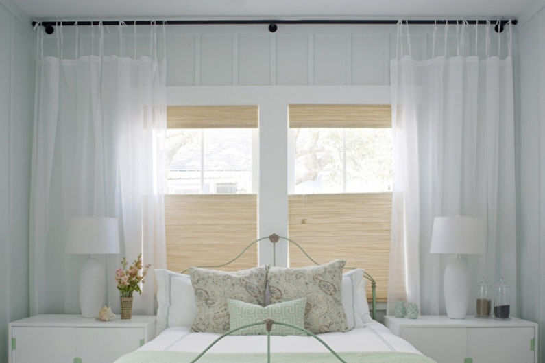 Drawstring bedroom curtains