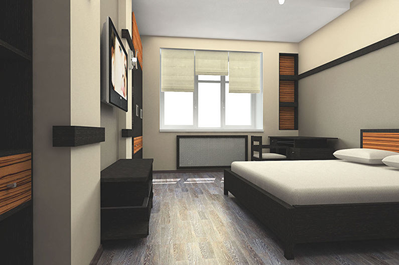 Gardiner i soveværelse i minimalistisk stil