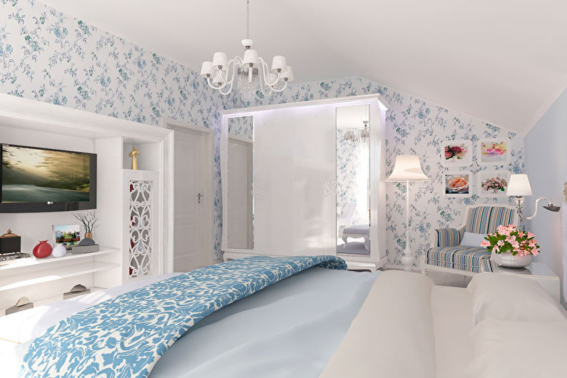 Design d'intérieur de chambre de style Provence - photo