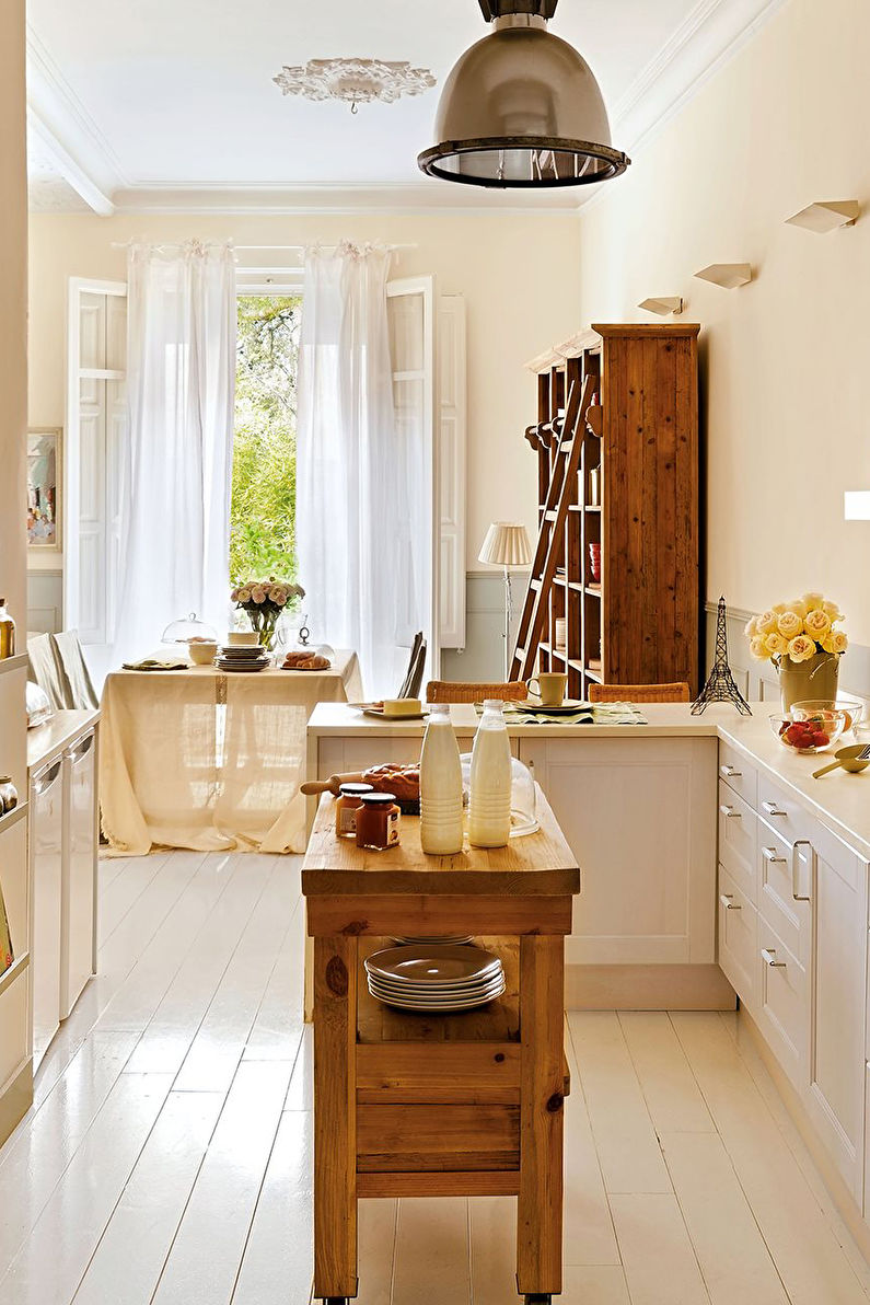 Perdele în stil Provence în bucătărie - fotografie