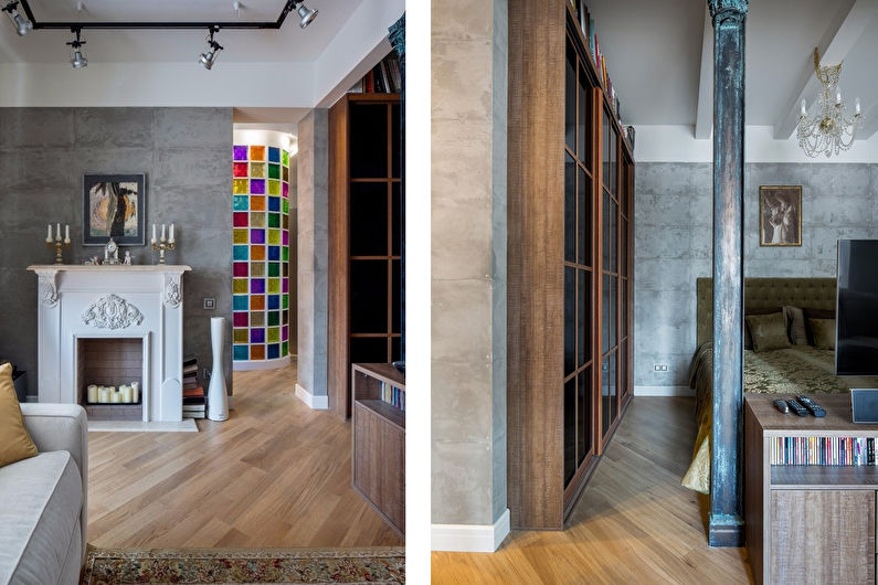 Dizajn interijera stana u stilu potkrovlja, Moskva - fotografija