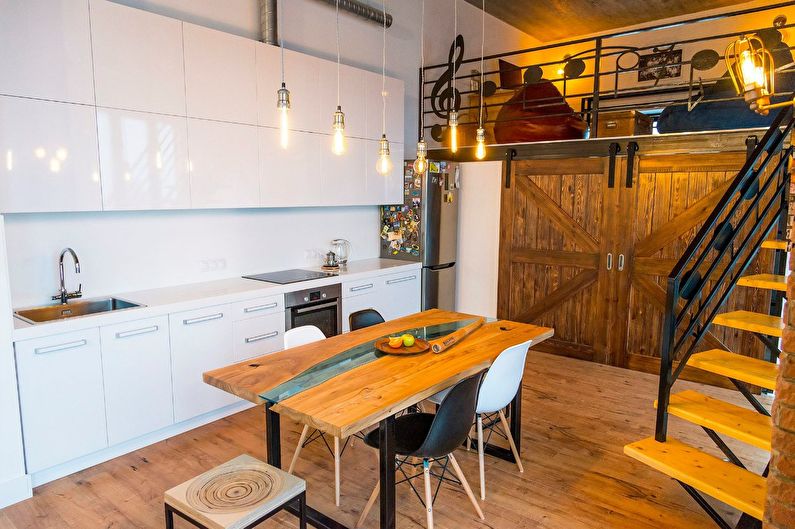 Appartement design dans un style loft pour un jeune couple, Tyumen - photo