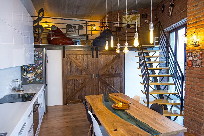 Appartement design dans un style loft pour un jeune couple, Tyumen - photo