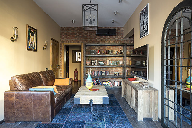Design av en treroms leilighet i loftstil - foto