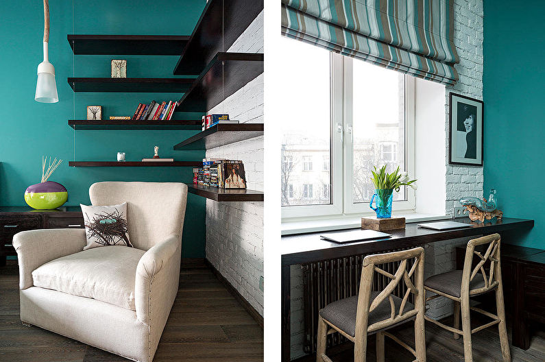 Design av en treroms leilighet i loftstil - foto