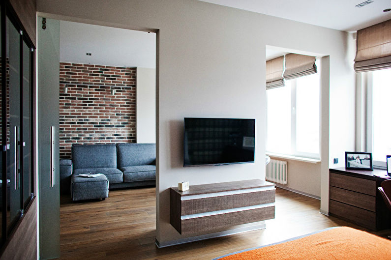 Design apartament în stil mansardă pentru burlaci - fotografie