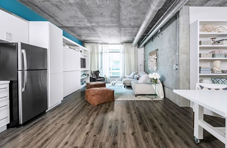 Интериор на апартамент в стил Loft, САЩ - снимка