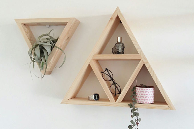 DIY szoba dekoráció - geometriai polcok