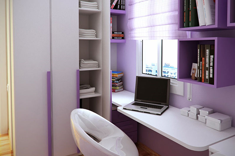 Виолетова детска стая за момче - Интериорен дизайн