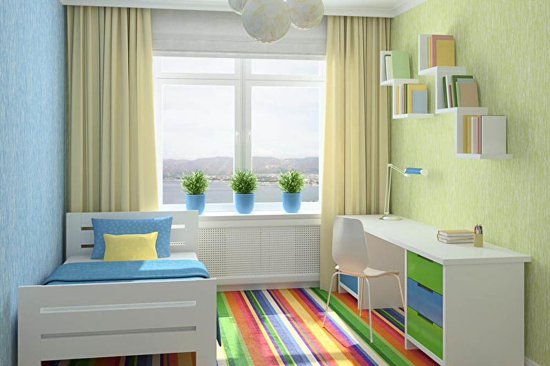 Интериорен дизайн на малка детска стая за момче