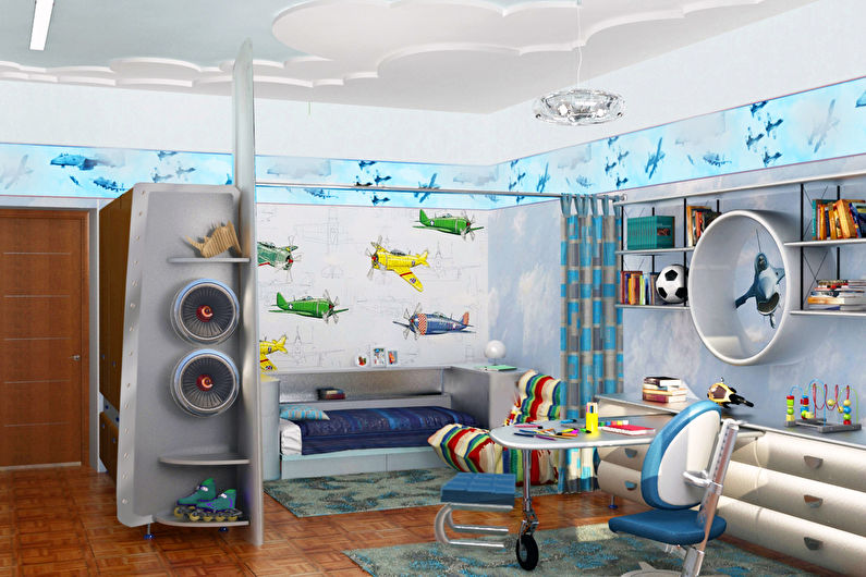 Projektowanie wnętrz pokoju dziecięcego dla chłopca - zdjęcie