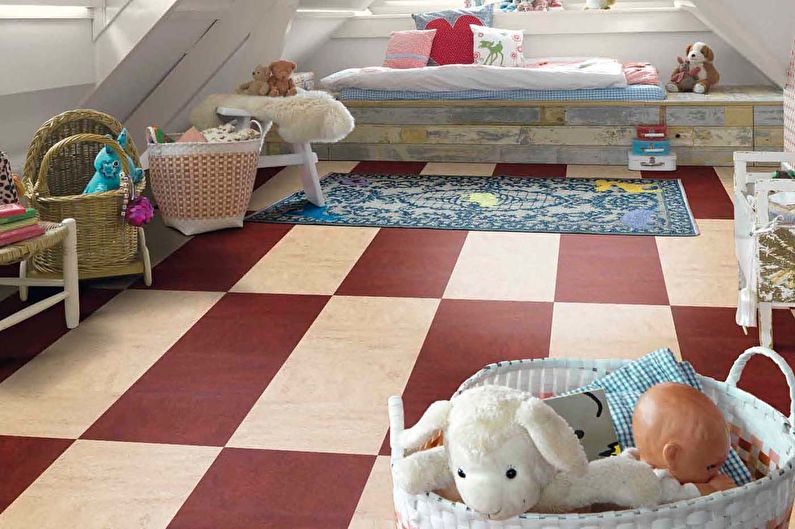 Conception de chambre de bébé pour fille - Finition de plancher