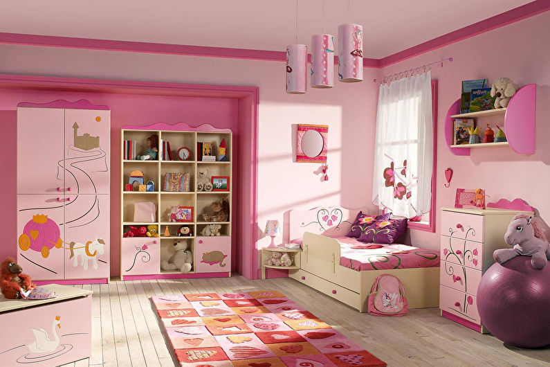 Aménagement intérieur d'une chambre d'enfant pour une fille - photo