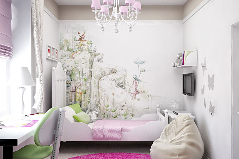 Návrh interiéru dětského pokoje pro dívku - foto