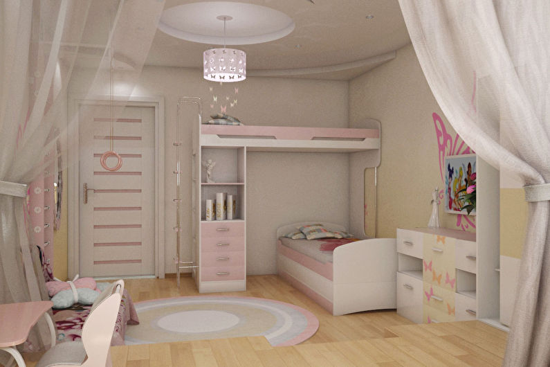 Dizajn interijera dječje sobe za djevojčicu - fotografija