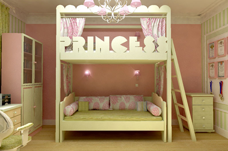Interiørdesign av et barnerom for en jente - foto