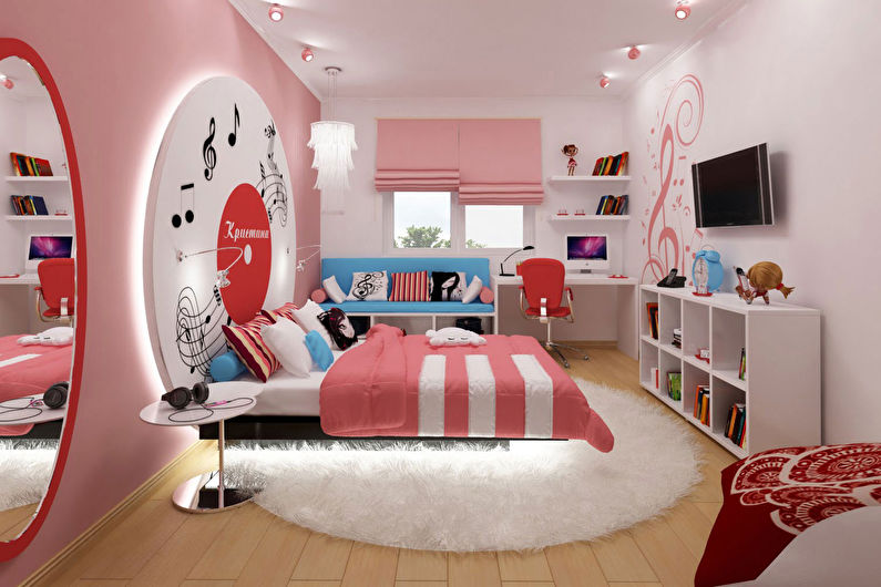 Interior design di una stanza dei bambini per una ragazza - foto