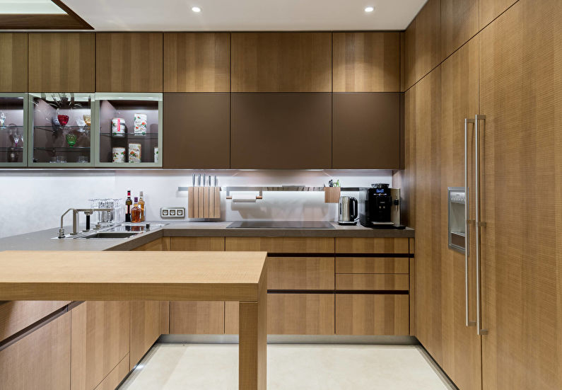 Cuisine marron 12 m2 - Design d'intérieur