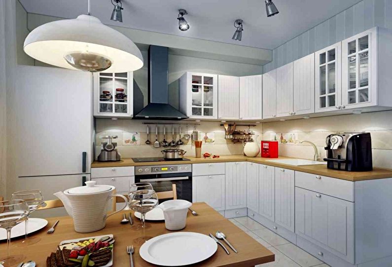 Design kuchyně 12 m² - správné osvětlení