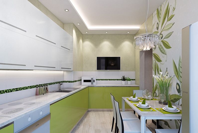 Unutarnji dizajn kuhinje iznosi 12 m². - Fotografija