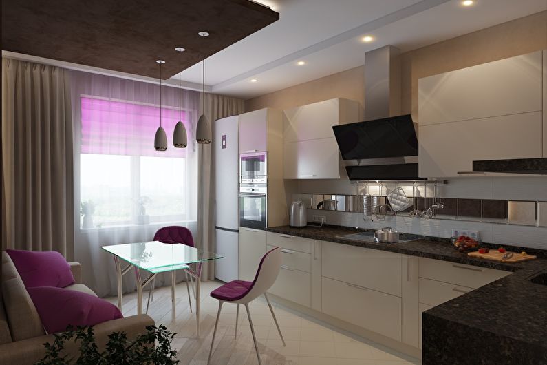 Дизајн ентеријера кухиње 12 м² - Пхото