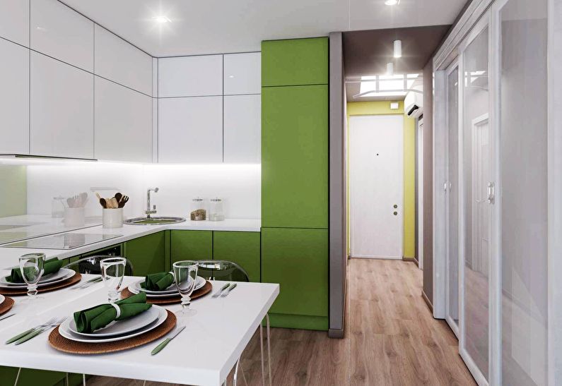 O design de interiores da cozinha é de 12 m². - Foto
