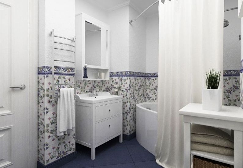 Provanso stiliaus vonios kambario dizainas - apdaila