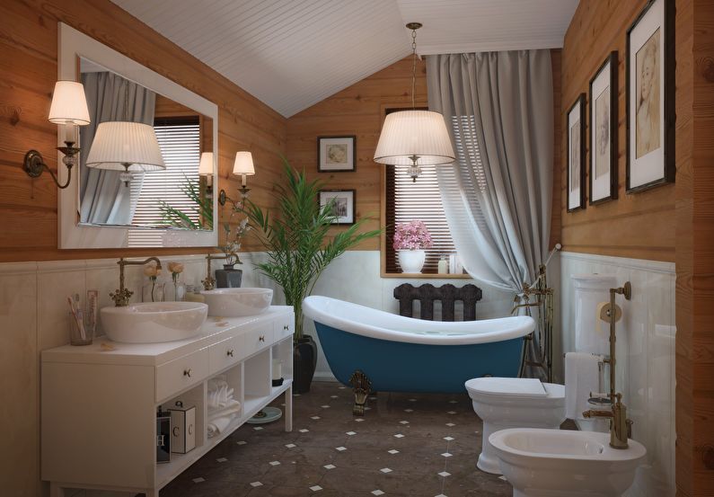 Design de uma casa de banho em estilo provençal - Canalizações