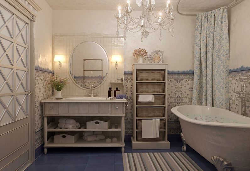 Provence stil badrumsdesign - möbler