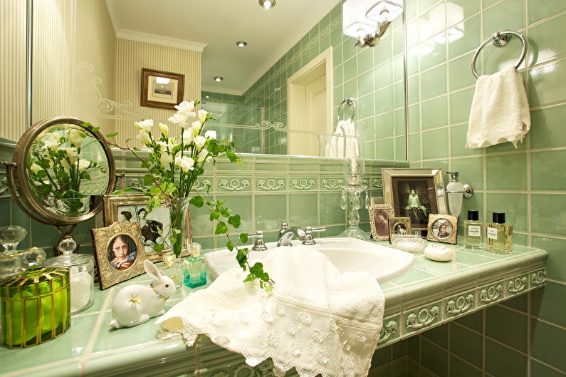 Dizajn kupaonice u stilu Provence - pribor i dekor