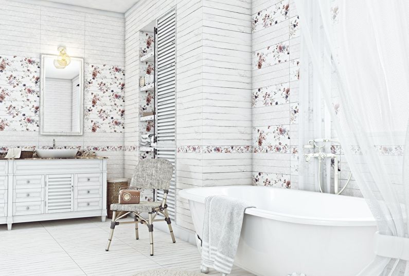 Aménagement intérieur d'une salle de bain de style provençal - photo
