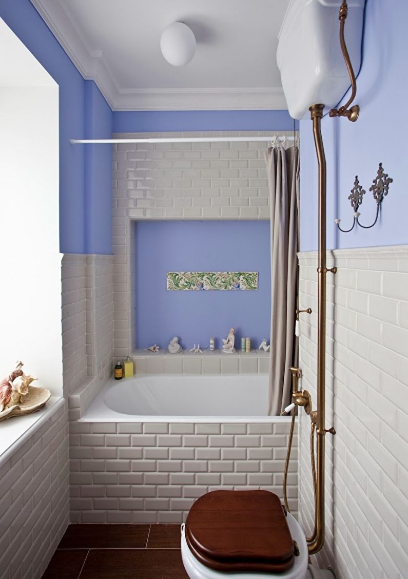 Indretningsdesign af et badeværelse i provence-stil - foto