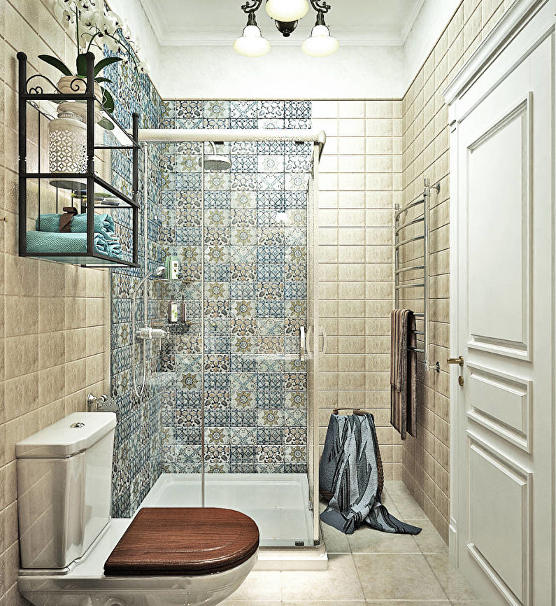 Provanso stiliaus vonios kambario interjero dizainas - nuotrauka