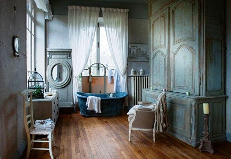 Provanso stiliaus vonios kambario interjero dizainas - nuotrauka