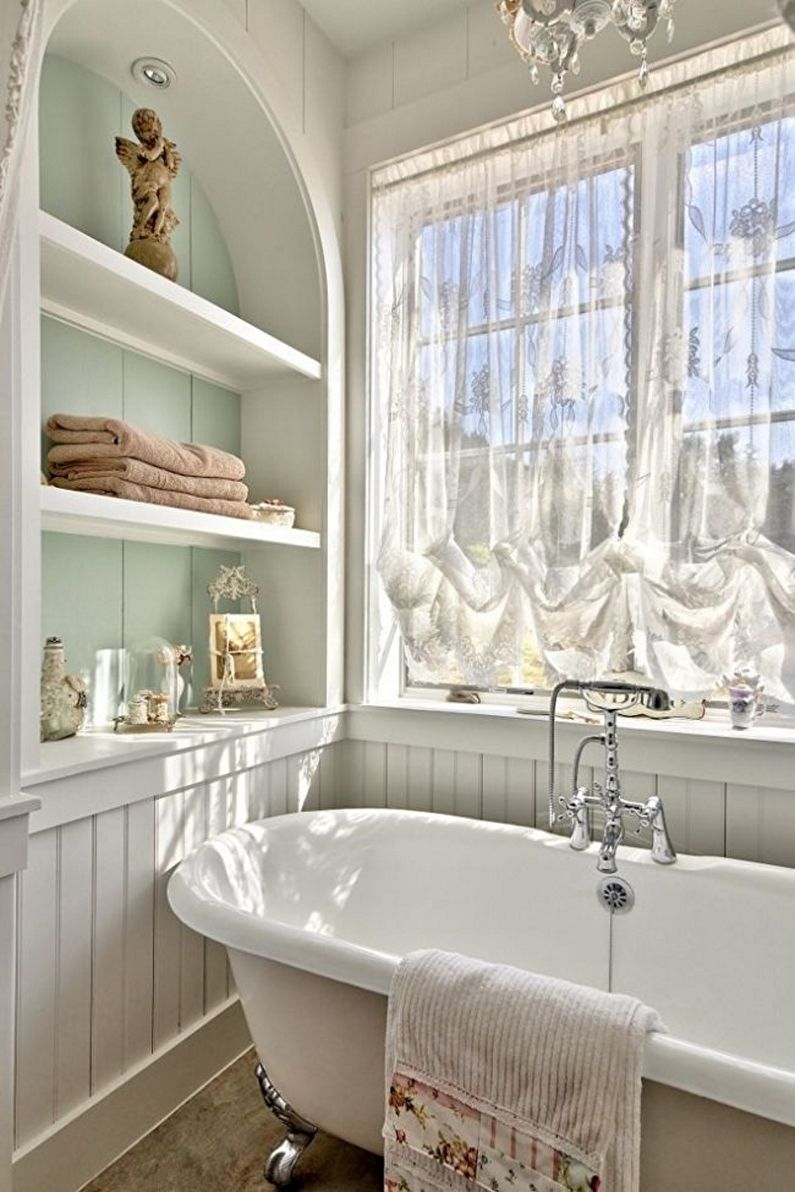 Návrh interiéru koupelny ve stylu provence - foto