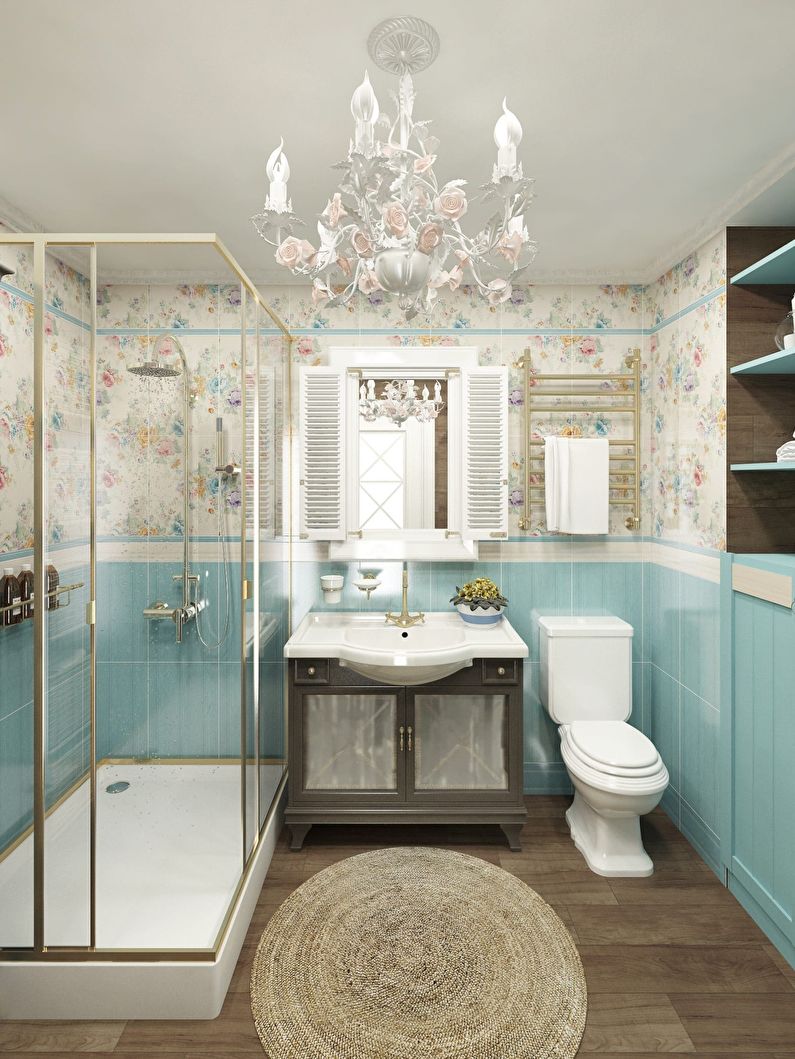 Aménagement intérieur d'une salle de bain de style provençal - photo