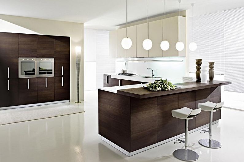 Design d'intérieur de cuisine marron - photo