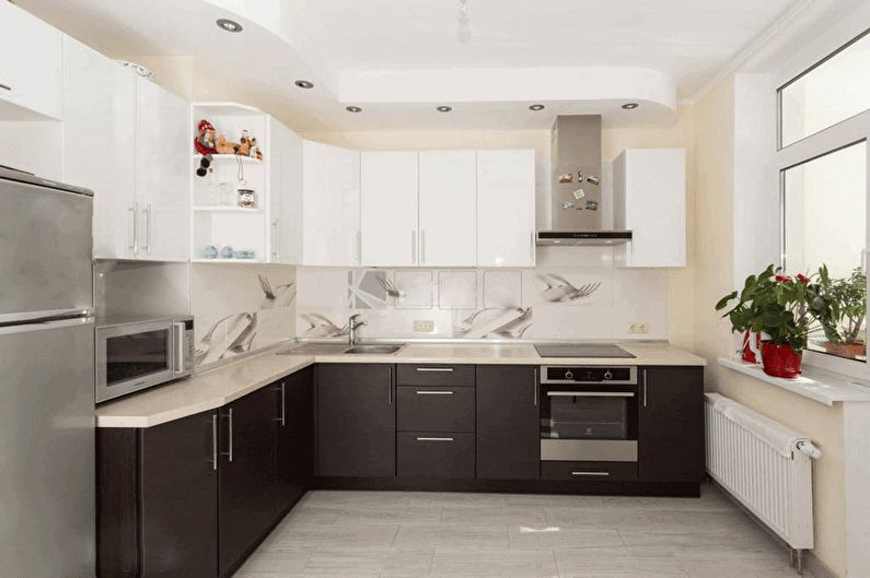 Design interior de bucătărie maro - fotografie