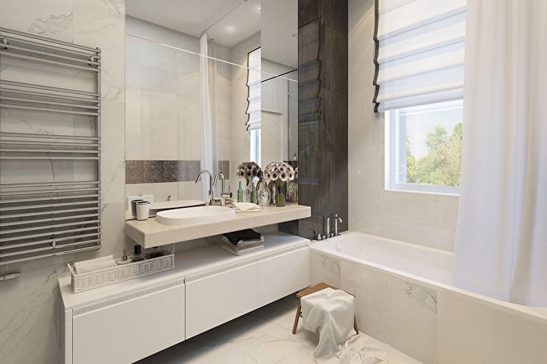 Minimalisme hvidt badeværelse - Interiørdesign