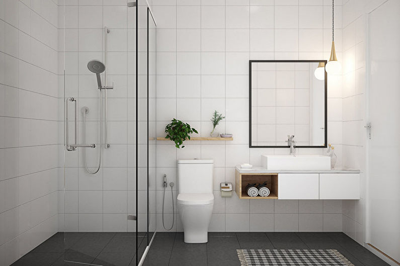 Minimālisma dizaina vannas istaba - apgaismojums