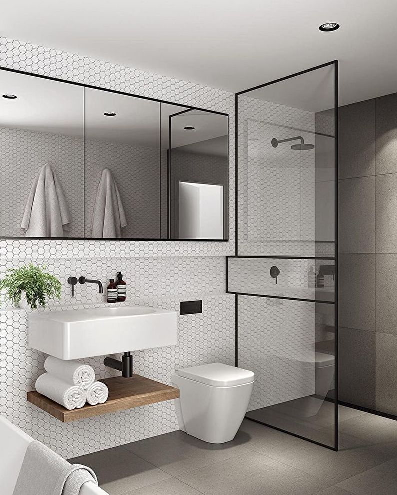 Kleines Badezimmer im Stil des Minimalismus - Innenarchitektur