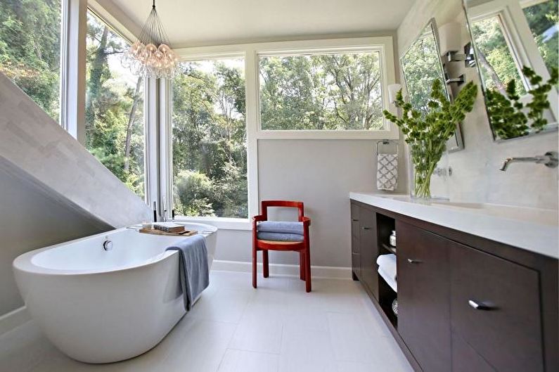 Minimalizmus stílusú fürdőszoba belsőépítészet - fénykép