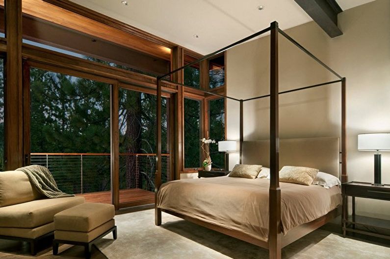 Bēša guļamistabas dizains - grīdas apdare