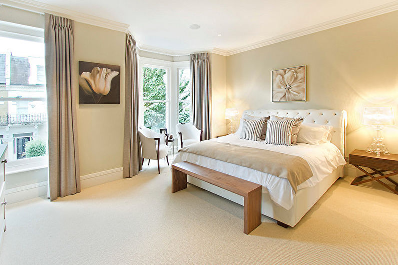 Camera da letto beige - foto di interior design
