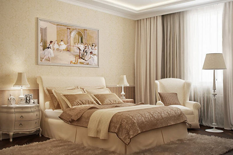 Dormitor bej - fotografie de design interior