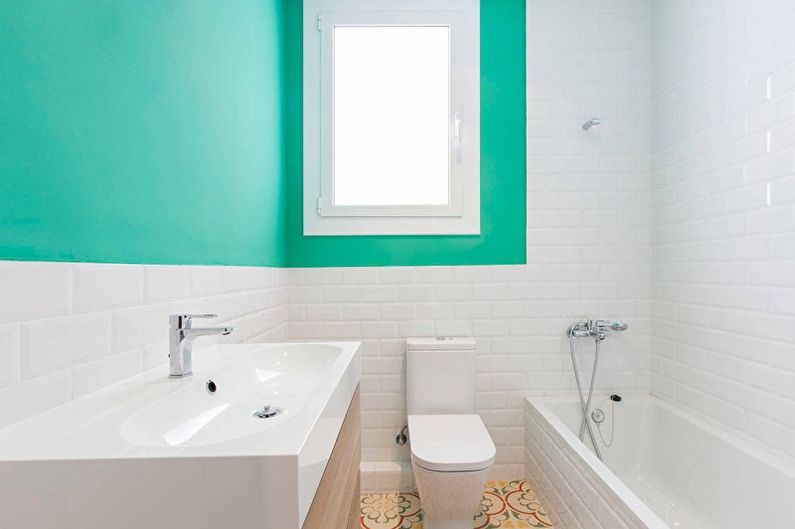 Türkiz fürdőszoba - belsőépítészeti fénykép